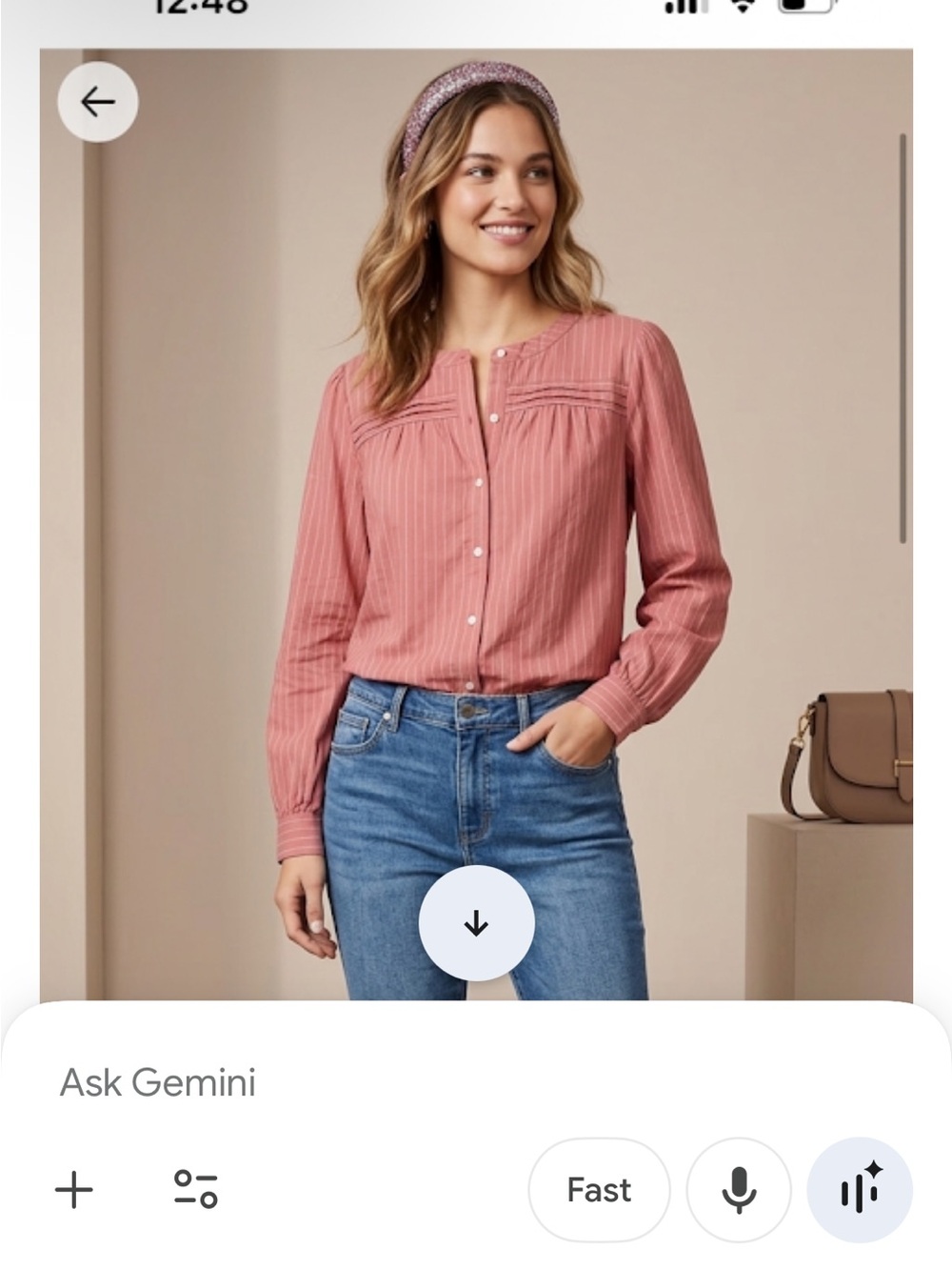 Classic Button-Front Blouse in Dusty Rose - Women Tops